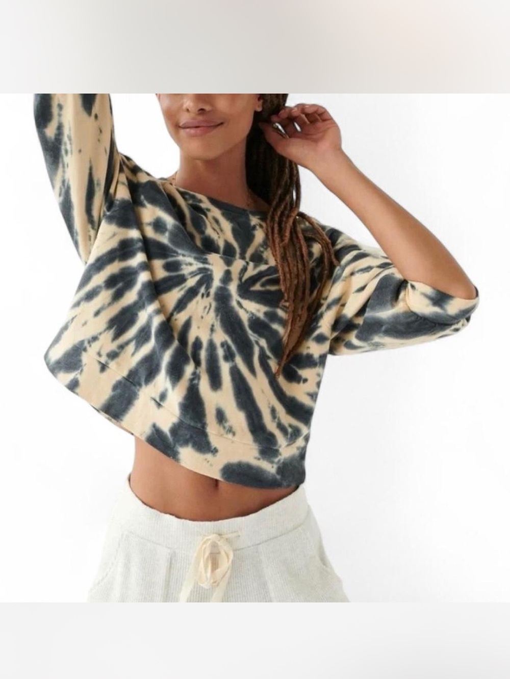 Hard Tail Forever Tie Dye Crop Crewneck Sweatshirt Yoga XS